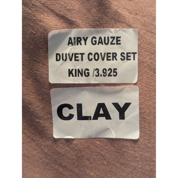 Quince 100% Organic Cotton Airy Gauze Duvet Cover 3PC Set  Clay King/Cal -NEW- - Picture 3 of 8